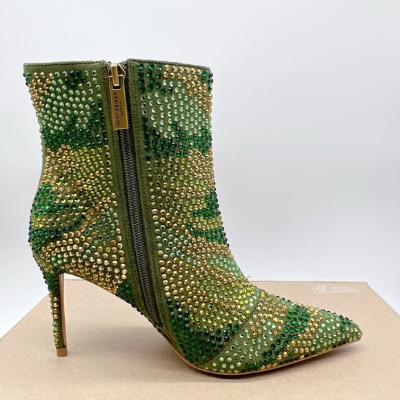 Kurt Geiger London Belgravia Camouflage Crystal Camo Booties EU 36.5 US 6.5 NEW - Picture 8 of 13